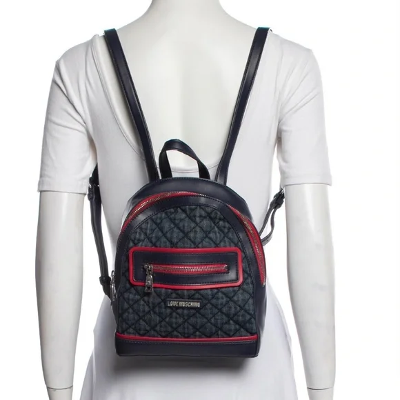 EUC “ Love ❤️ Moschino” Black Leather Backpack Love Moschino | Bags | Euc Love Moschino Denim Blue Leather  main image 4